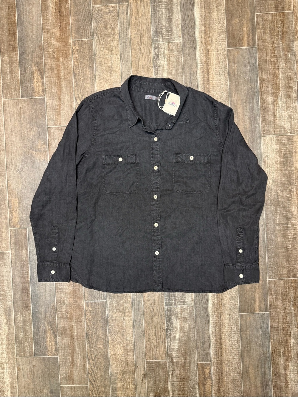 Faherty Tried & True Chambray Workshirt - Durango Black NWNT